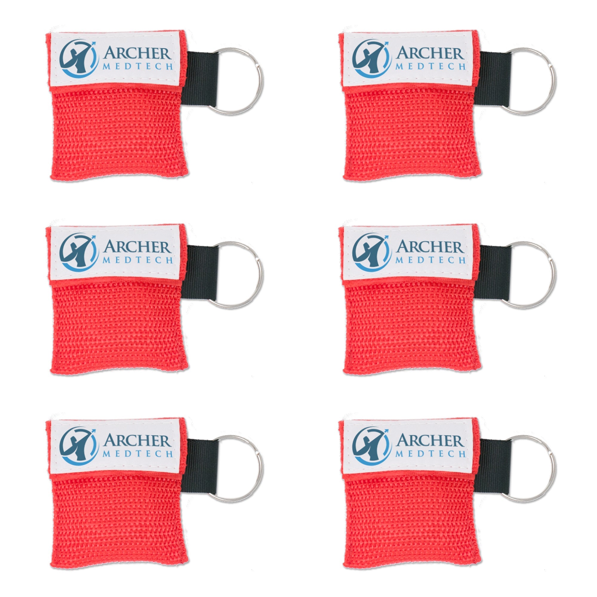 KONMED 50 Pieces CPR Key Chain Emergency CPR Face Shields with One-Way  Valve for First Aid or AED Training