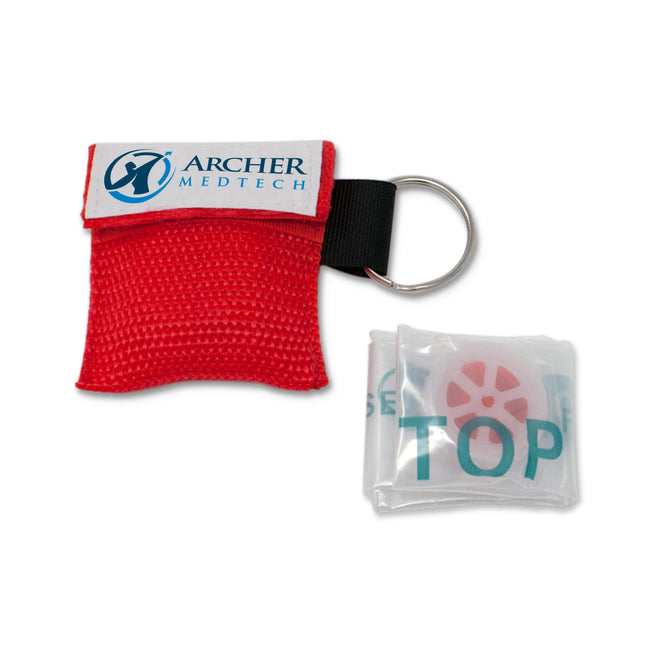 Load image into Gallery viewer, Archer MedTech CPR Mask with One-Way Breath Valve - First Aid Face Shield - Includes Bonus keychain CPR Mask
