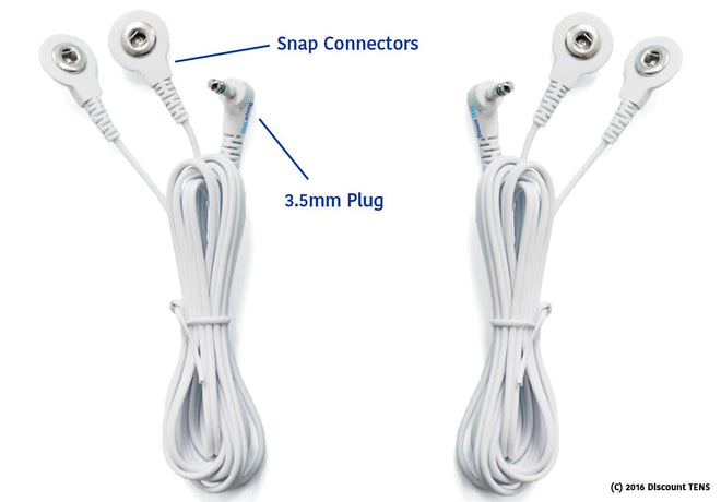 Load image into Gallery viewer, TENS Lead Wires - Two 3.5mm Snap Connectors
