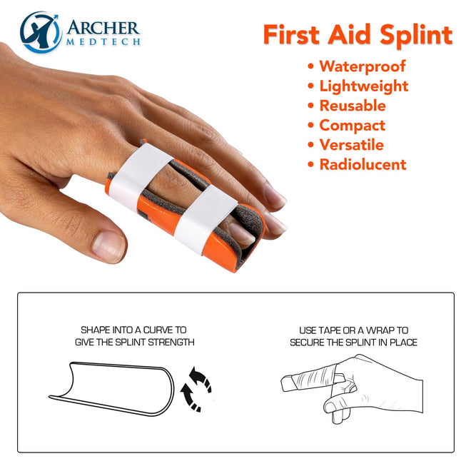 Load image into Gallery viewer, Universal First Aid Finger Splint -2" x 4.5" Moldable Aluminum Finger Splint for Injury Immobilization. (Pack of 4)
