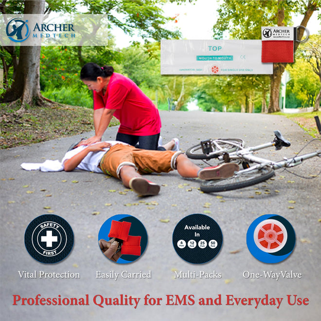 Load image into Gallery viewer, CPR Masks for Pocket or Key chain, CPR Emergency Face Shield with One-way Valve Breathing Barrier for First Aid or AED Training
