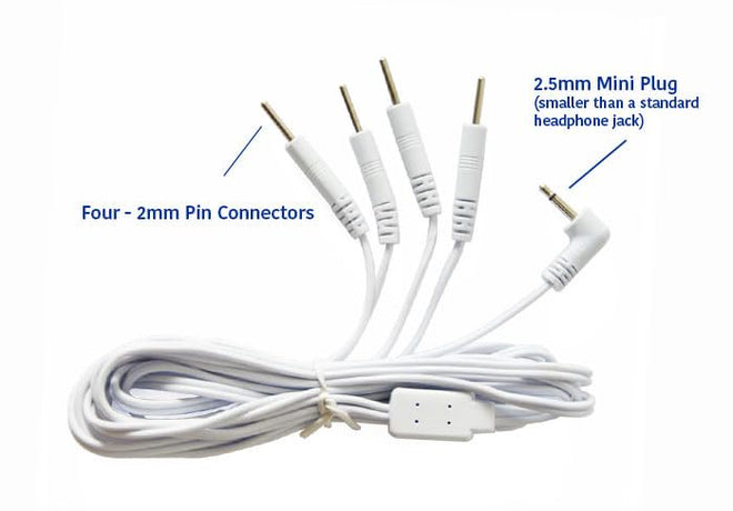 Load image into Gallery viewer, Port Doubler - TENS Electrode Lead Wire - Four 2mm Pin Connectors

